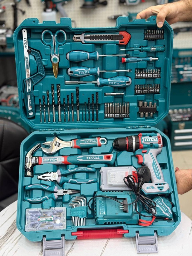 مجموعه دریل شارژی 165 پارچ صنعتی توتال مدل THKTHP11652